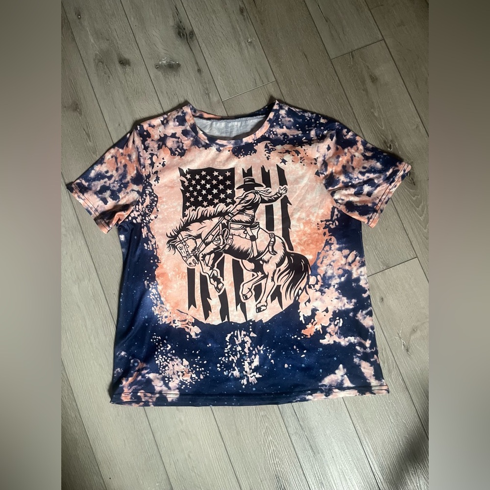 Women Navy Western Rodeo Graphic Tee